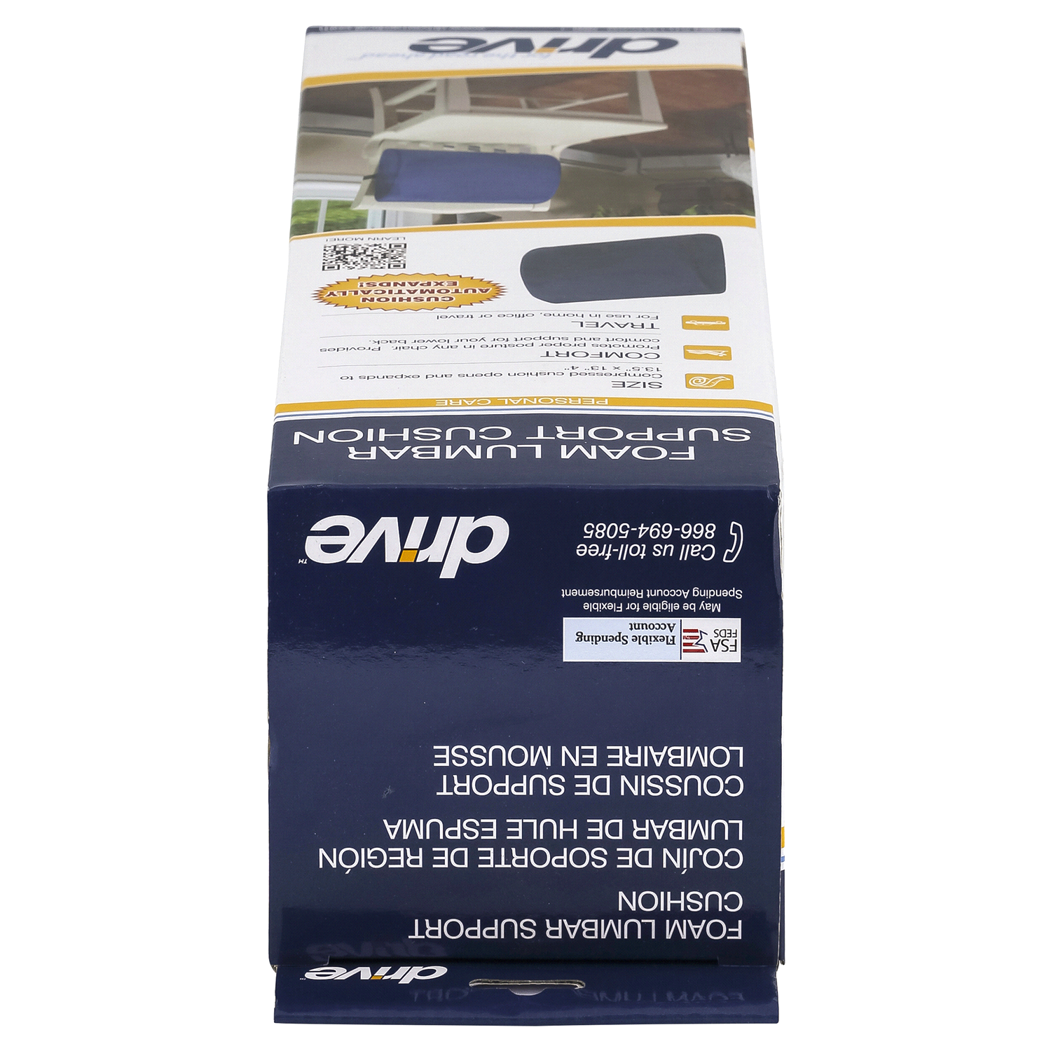 slide 3 of 3, Drive Foam Lumbar Support Cushion 1 ea, 1 ct