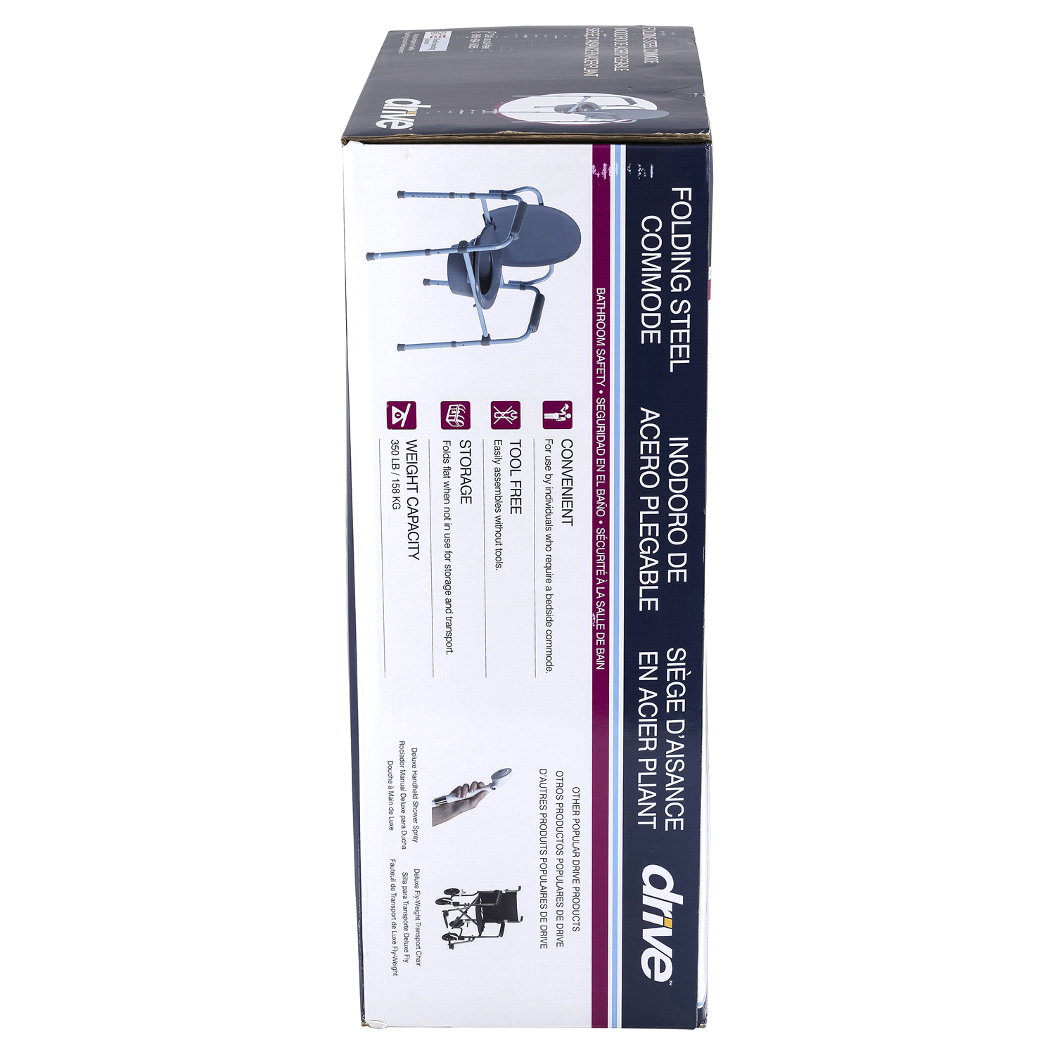 slide 3 of 4, Drive Medical Steel Folding Frame Commode, 1 ct