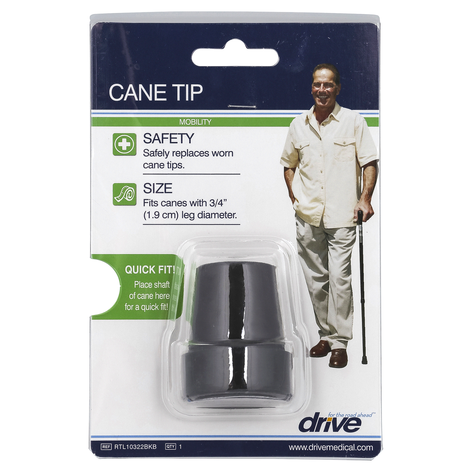 slide 1 of 2, Drive Mobility Cane Tip 1 ea, 1 ct