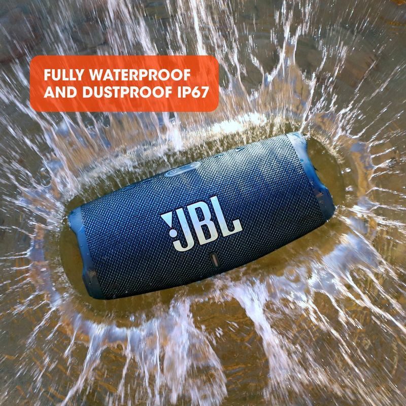 slide 11 of 15, JBL Charge 5 Portable Bluetooth Waterproof Speaker - Blue, 1 ct