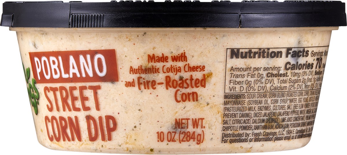 slide 11 of 11, Fresh Cravings Poblano Street Corn Dip, 10 oz