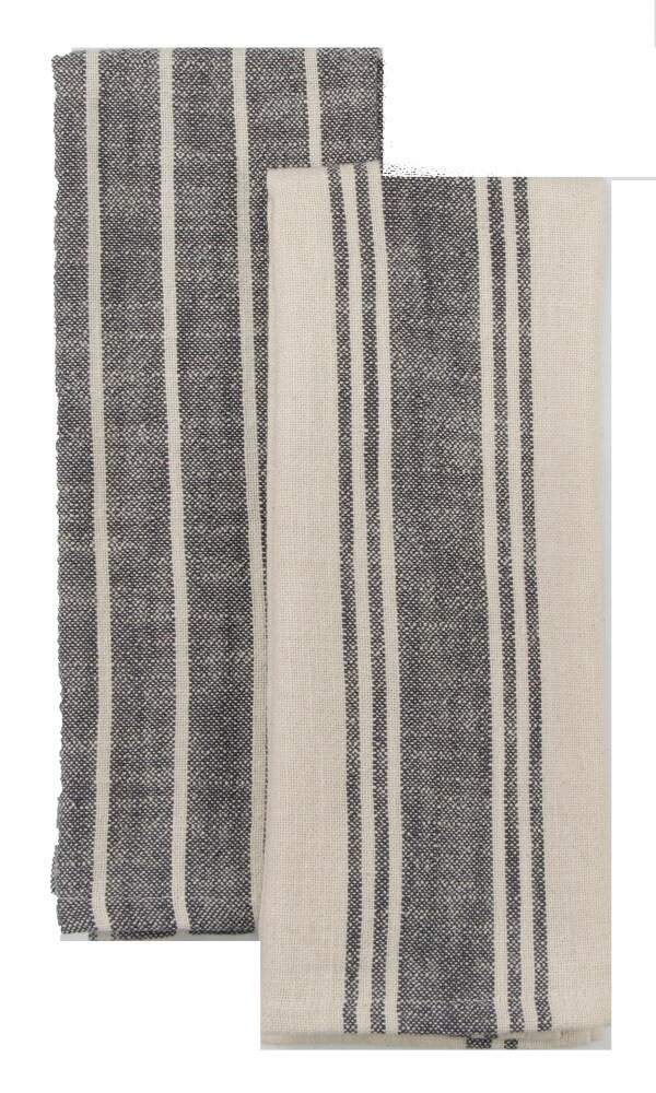 slide 1 of 1, Dash of That® Natural Slubbed Kitchen Towels - Grey, 2 ct