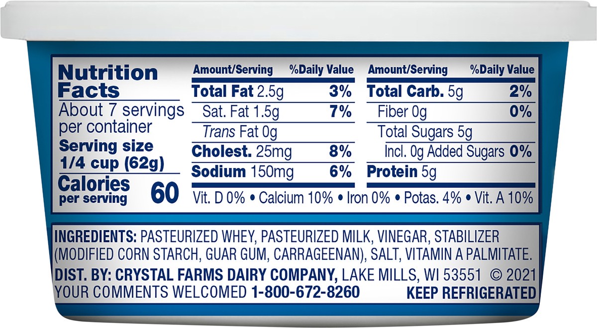 slide 3 of 6, Crystal Farms Low Fat Ricotta Cheese, 15 oz, 15 oz