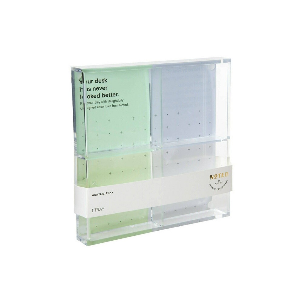 slide 2 of 4, Post-it Four Compartment Acrylic Tray for 3"x3" Notepads, 1 ct