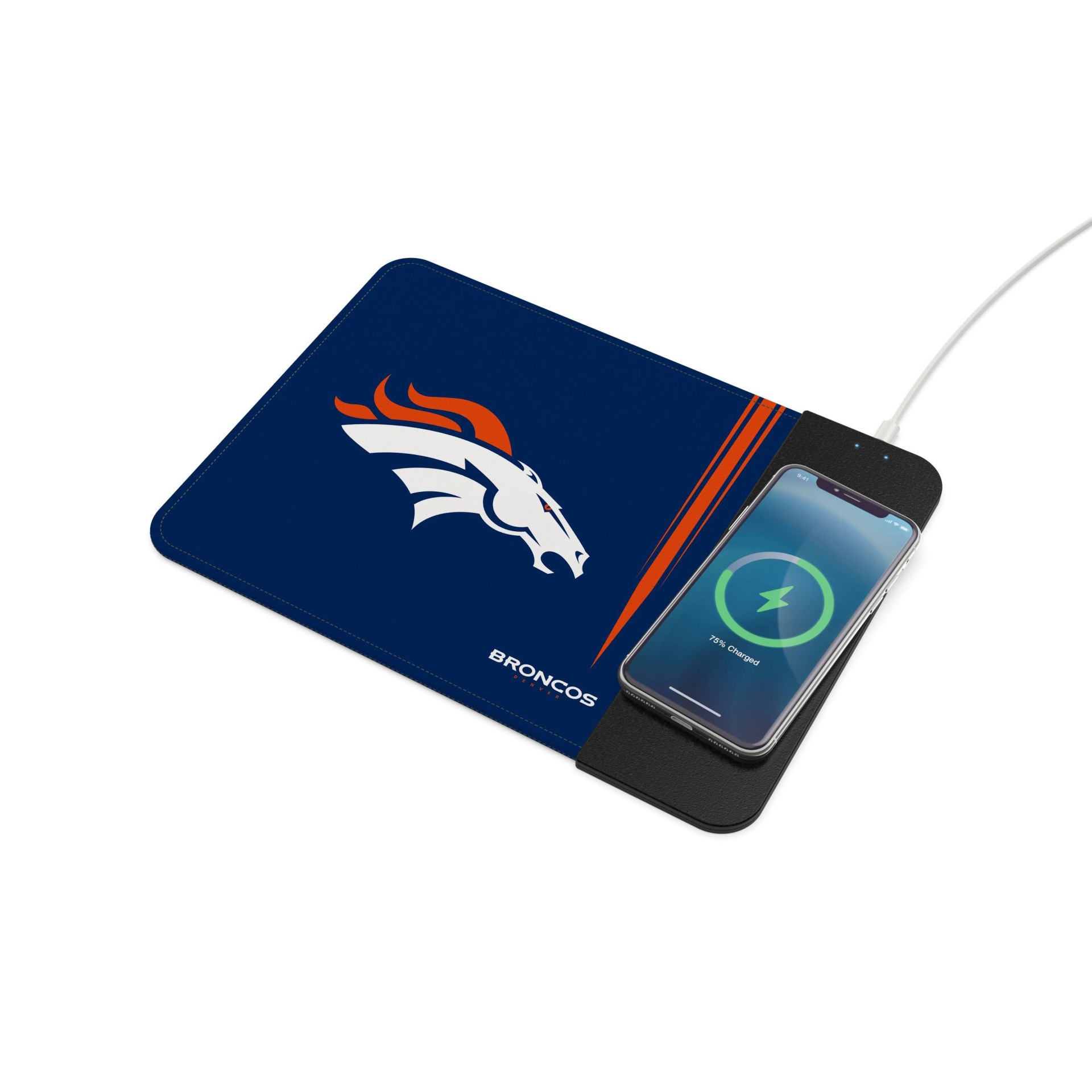 slide 1 of 3, NFL Denver Broncos Wireless Charging Mousepad, 1 ct