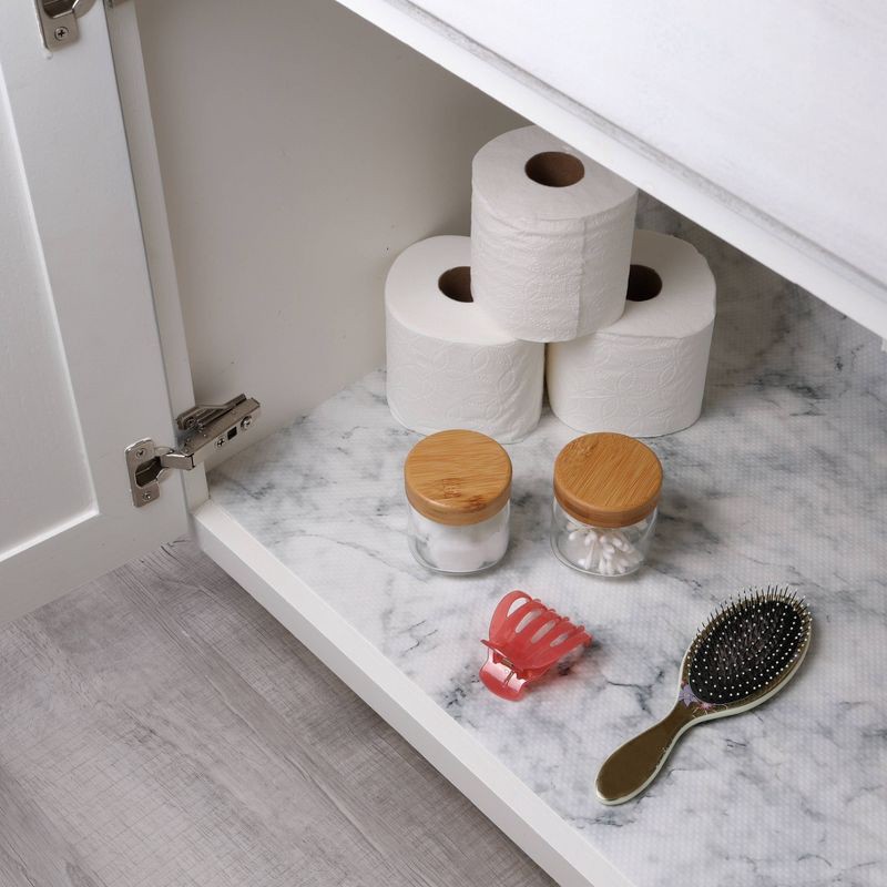 slide 6 of 6, Con-Tact 24" x 4' Under Sink Mat Carrara Marble, 1 ct