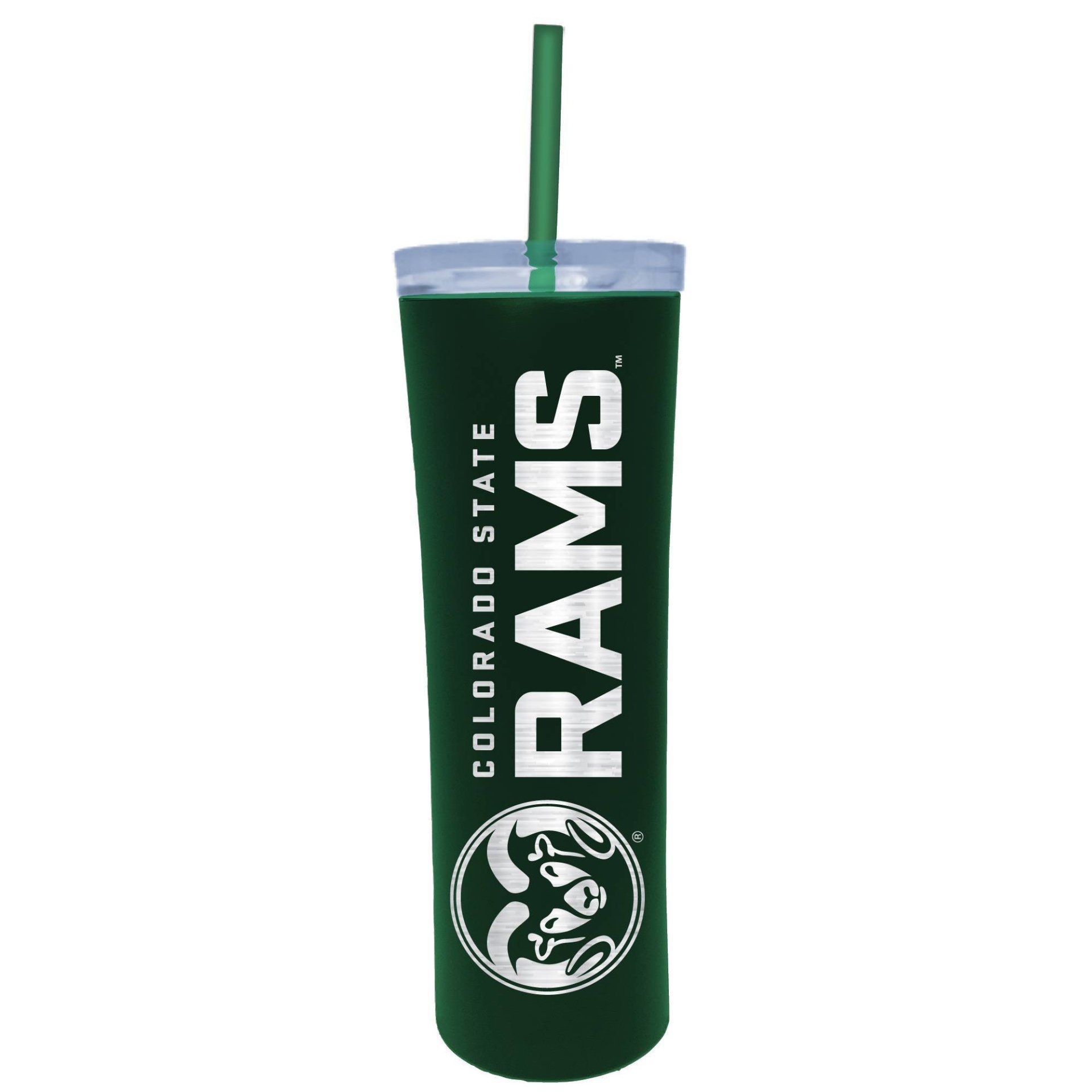 slide 1 of 1, NCAA Colorado State Rams Skinny Tumbler with Straw, 18 oz