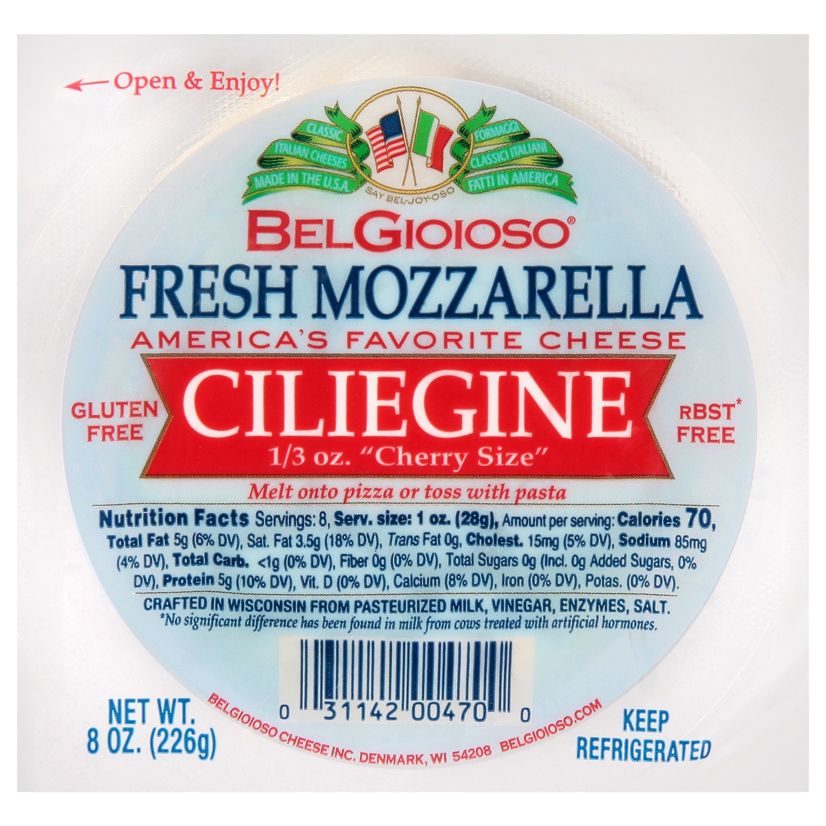 slide 1 of 1, BelGioioso Ciliegine Fresh Mozzarella, 8 oz