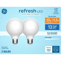 GE Household Lighting GE 2pk 40W G25 LED Globe Light Bulbs Cool Daylight
