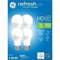 GE Household Lighting GE 4pk 75W Refresh A19 LED Light Bulbs Daylight