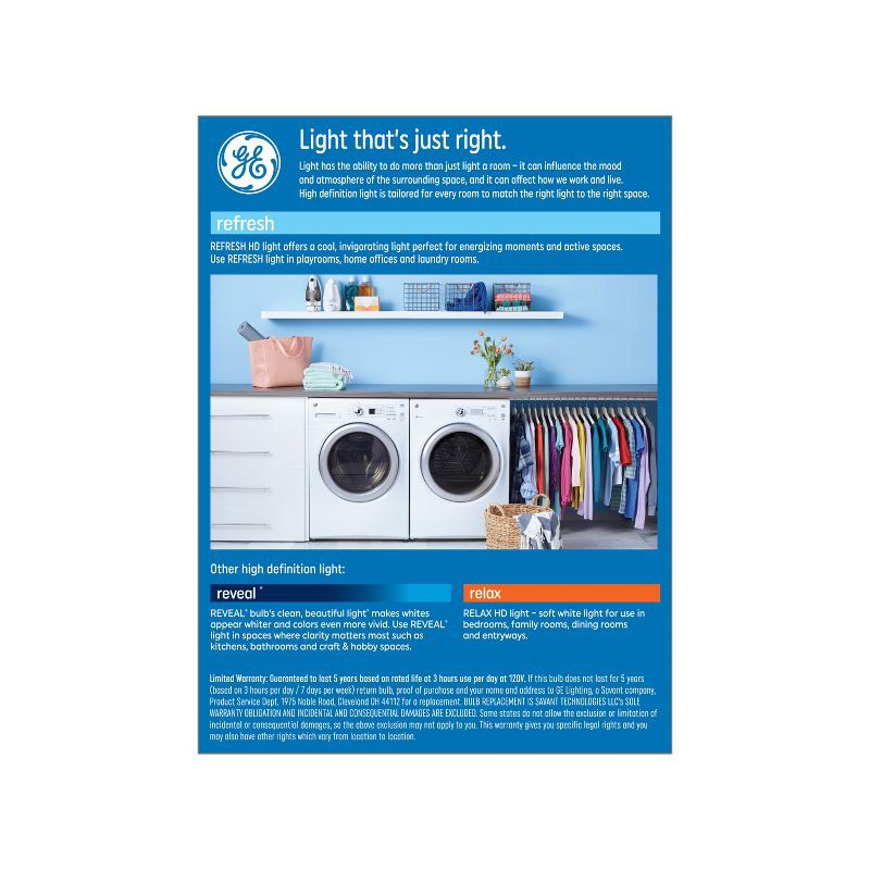 slide 3 of 5, GE Household Lighting GE 4pk 100W Refresh A19 LED Light Bulbs Daylight, 4 ct