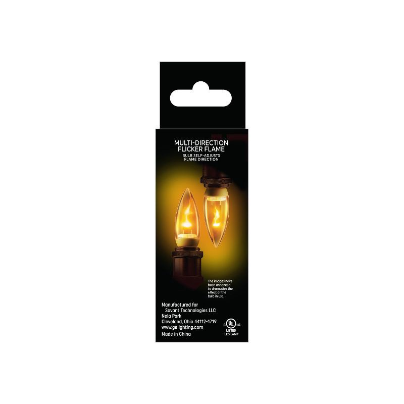 slide 3 of 3, GE Household Lighting GE Flicker Flame LED Light Bulb Medium Base, 1 ct