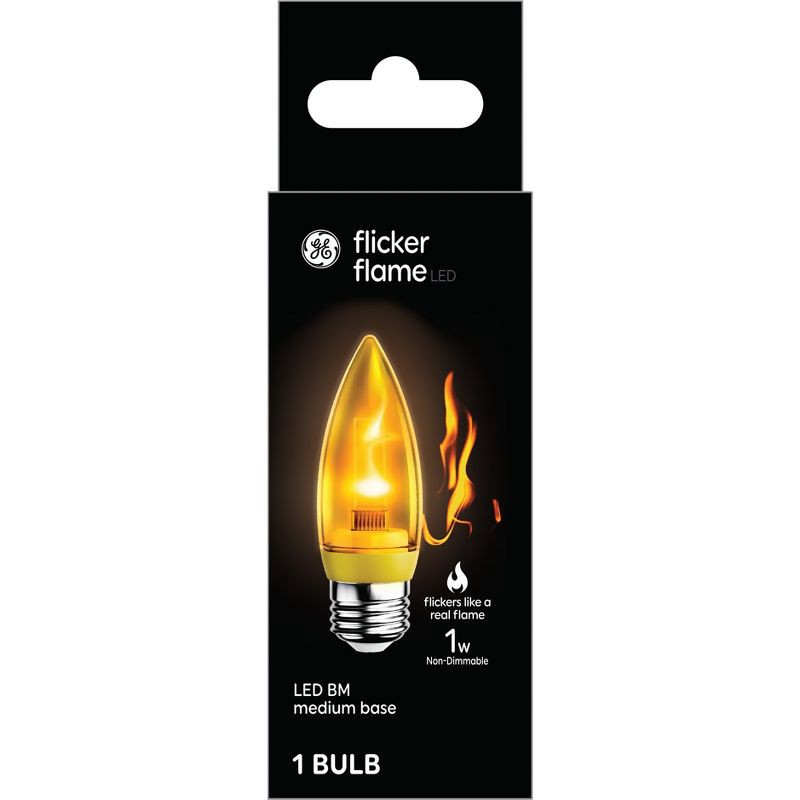 slide 1 of 3, GE Household Lighting GE Flicker Flame LED Light Bulb Medium Base, 1 ct