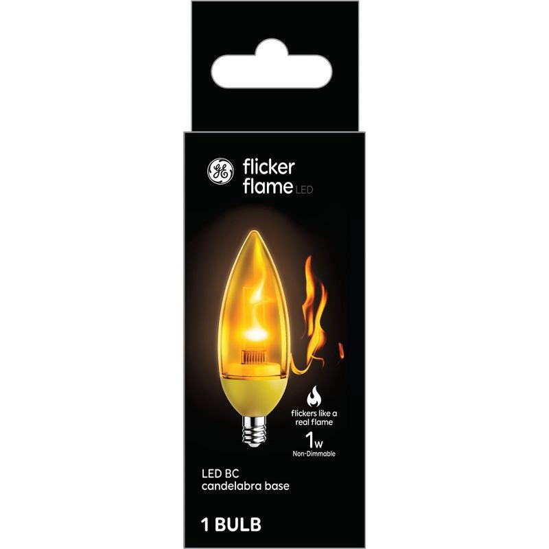 slide 1 of 3, GE Household Lighting GE Flicker Flame LED Light Bulb Small Base, 1 ct