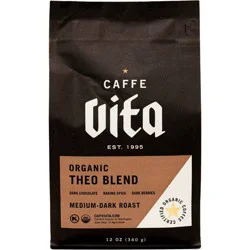 Caffe Vita Organic Theo Bend Medium Roast Whole Bean Coffee - 12oz