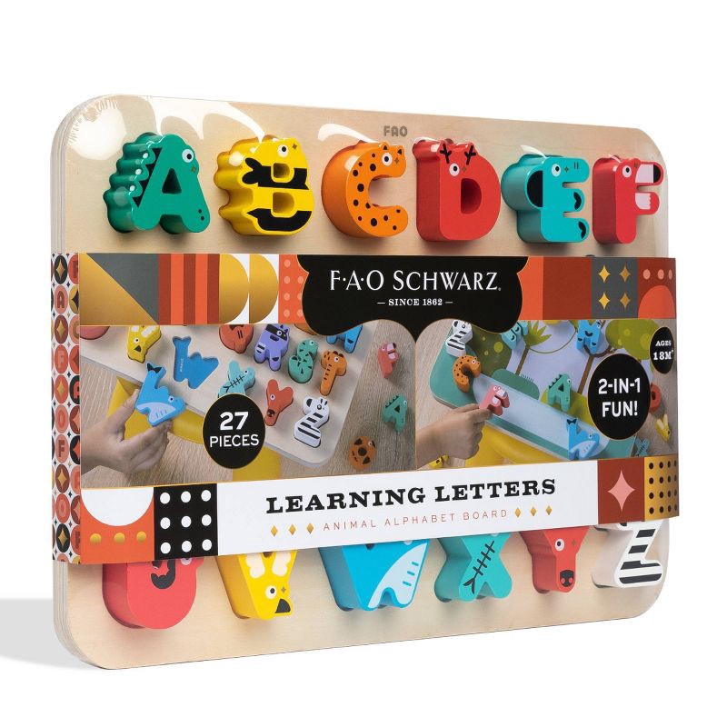 slide 6 of 7, FAO Schwarz Learning Letters Animal Alphabet Board 27pc, 27 ct
