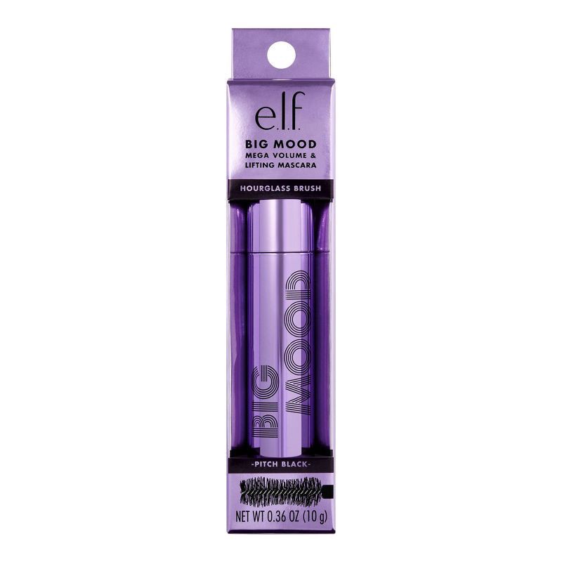 slide 7 of 8, e.l.f. Big Mood Mega Volume & Lifting Mascara - Pitch Black - 0.36 fl oz, 0.36 fl oz