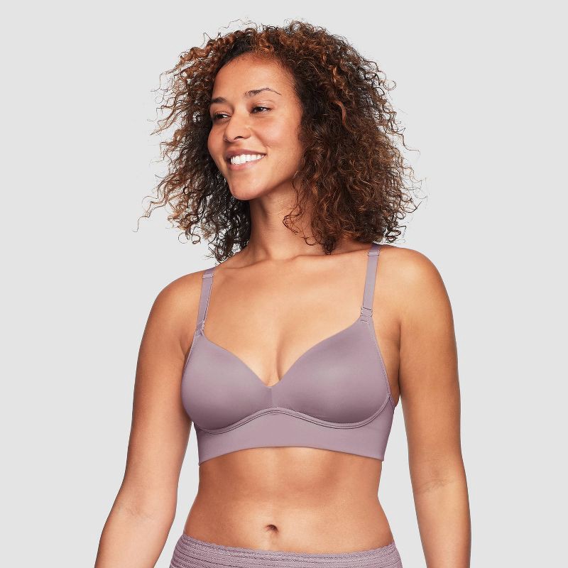 slide 1 of 6, Simply Perfect By Warner's Women's Longline Convertible Wirefree Bra - Mauve 36C: Medium Support, Lightly Lined, 1 ct