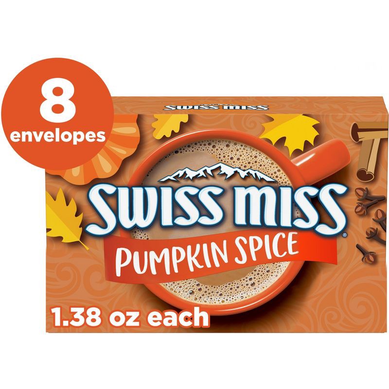 slide 1 of 5, Swiss Miss Pumpkin Spice Hot Cocoa Mix - 8ct, 8 ct