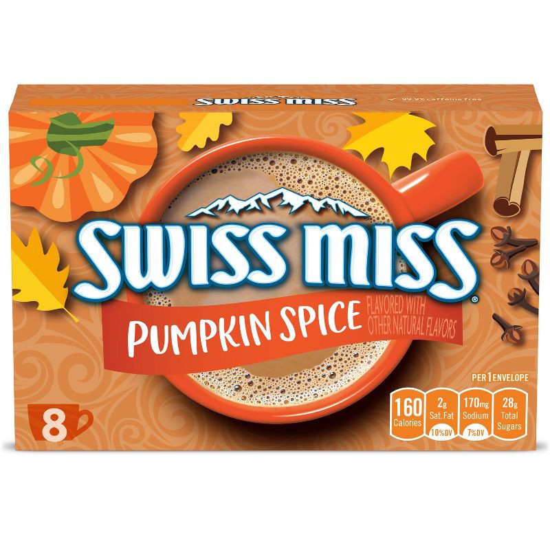 slide 1 of 5, Swiss Miss Pumpkin Spice Hot Cocoa Mix - 1.38oz, 1.38 oz