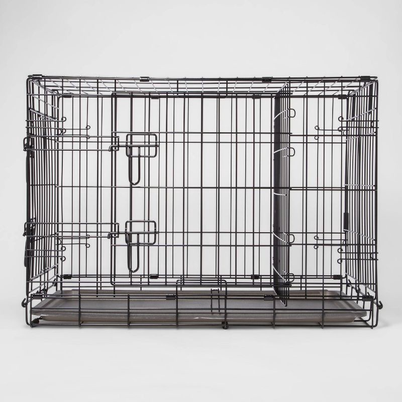 slide 1 of 5, Wire Collapsible Dog Crate - L - Black - Boots & Barkley™, 1 ct