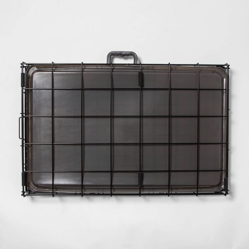 slide 4 of 5, Wire Collapsible Dog Crate - M - Black - Boots & Barkley™, 1 ct