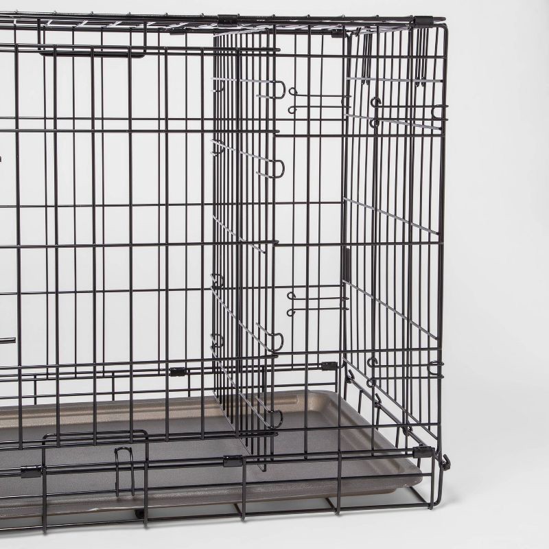 slide 5 of 5, Wire Collapsible Dog Crate - M - Black - Boots & Barkley™, 1 ct