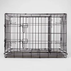 Wire Collapsible Dog Crate - M - Black - Boots & Barkley™