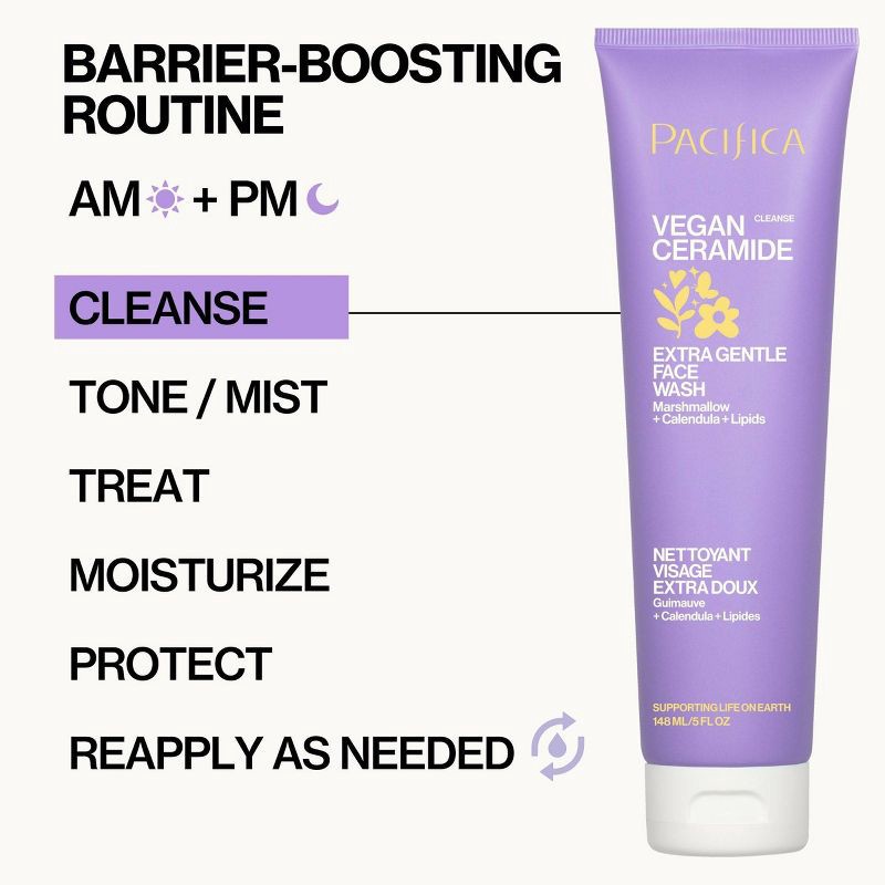 slide 5 of 9, Pacifica Vegan Ceramide Extra Gentle Face Wash - Unscented - 5 fl oz, 5 fl oz