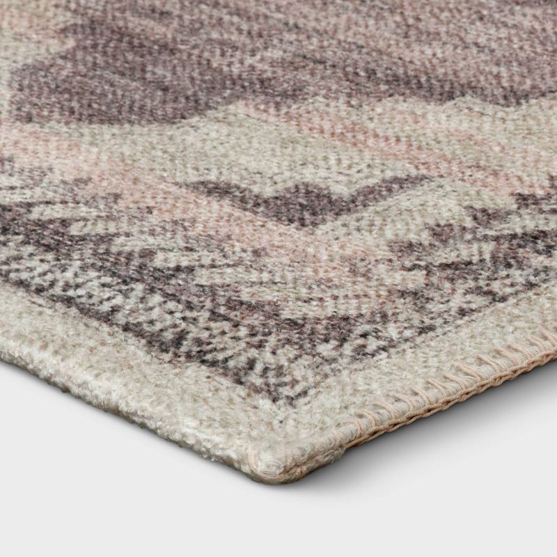 slide 3 of 4, 2'x7' Washable Runner Cromwell Printed Persian Style Rug Tan - Threshold™, 1 ct