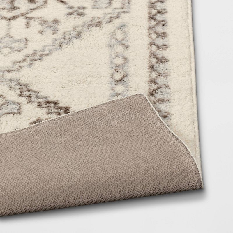 slide 4 of 4, 2'x7' Washable Runner Kensington Persian Style Cream Rug Cream - Threshold™, 1 ct