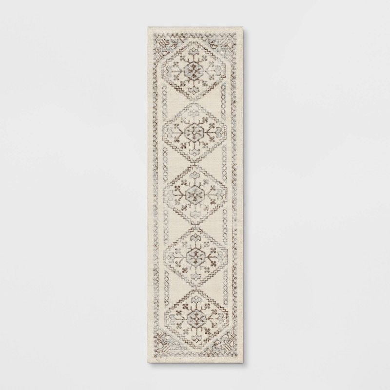 slide 1 of 4, 2'x7' Washable Runner Kensington Persian Style Cream Rug Cream - Threshold™, 1 ct