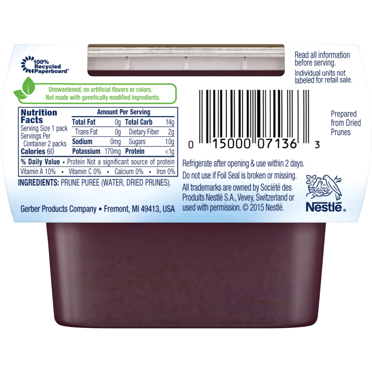 slide 2 of 4, Gerber 1st Foods Prune Baby Food, 2 ct; 2.5 oz