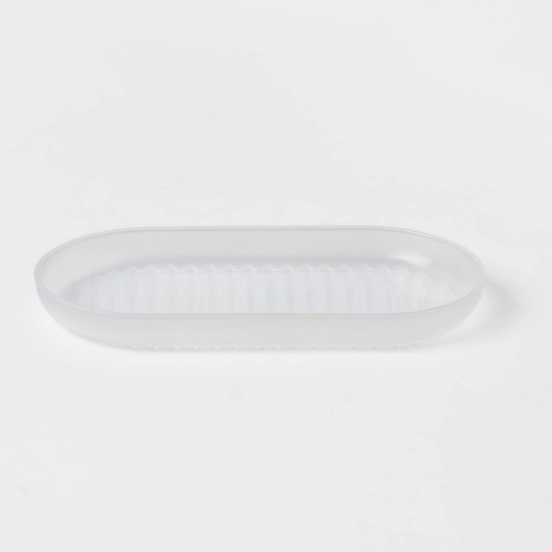 slide 1 of 4, Plastic Soap Dish Clear - Room Essentials™, 1 ct