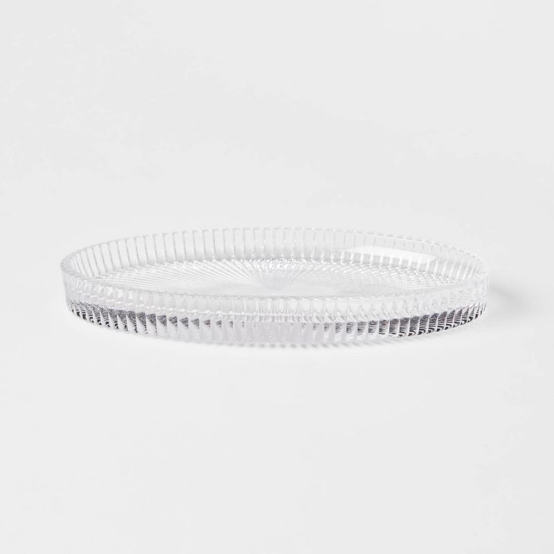 slide 1 of 4, Ribbed Glass Vanity Tray Clear - Threshold™, 1 ct