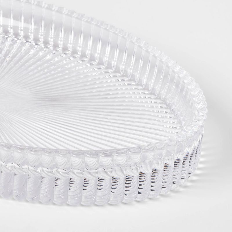 slide 3 of 4, Ribbed Glass Vanity Tray Clear - Threshold™, 1 ct