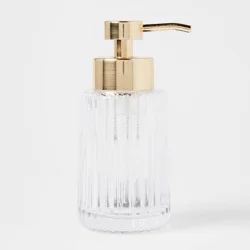 Ribbed Foaming Glass Soap Pump Clear - Threshold™