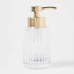 Ribbed Foaming Glass Soap Pump Clear - Threshold™