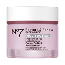 No7 Restore & Renew Face & Neck Multi Action Fragrance Free Night Cream - 1.69 fl oz