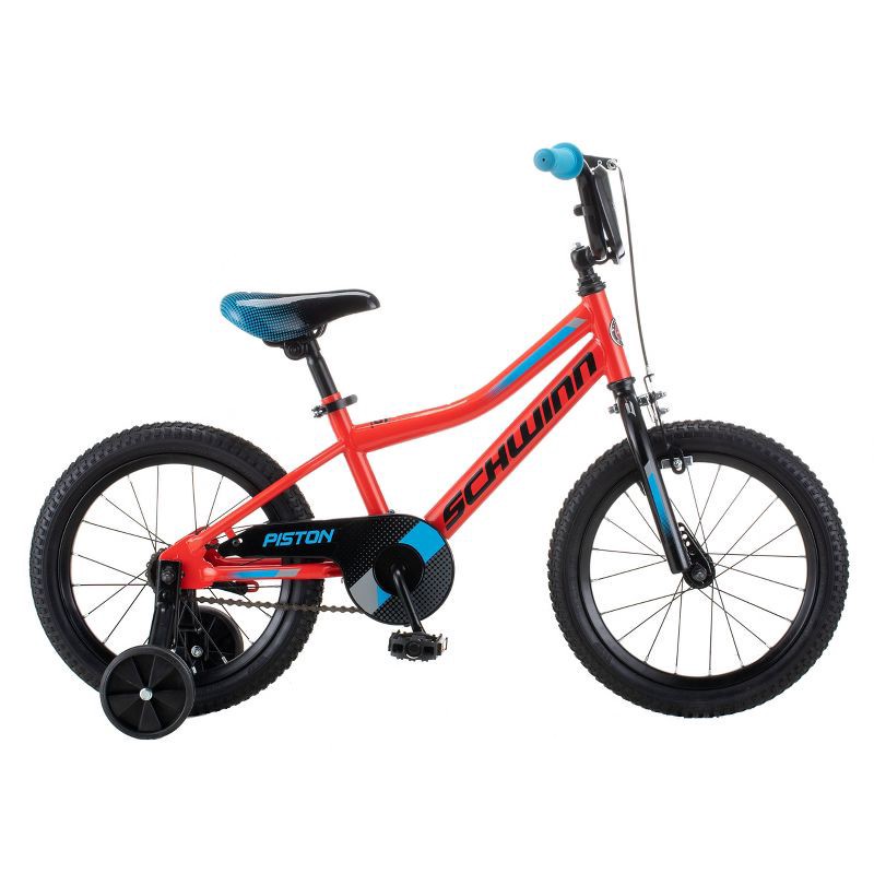 slide 2 of 16, Schwinn Piston 16" Kids' Bike - Black/Blue/Red, 1 ct