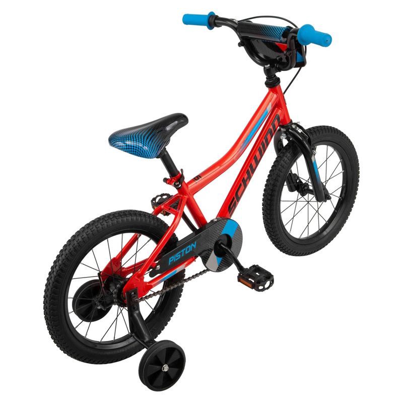 slide 4 of 16, Schwinn Piston 16" Kids' Bike - Black/Blue/Red, 1 ct