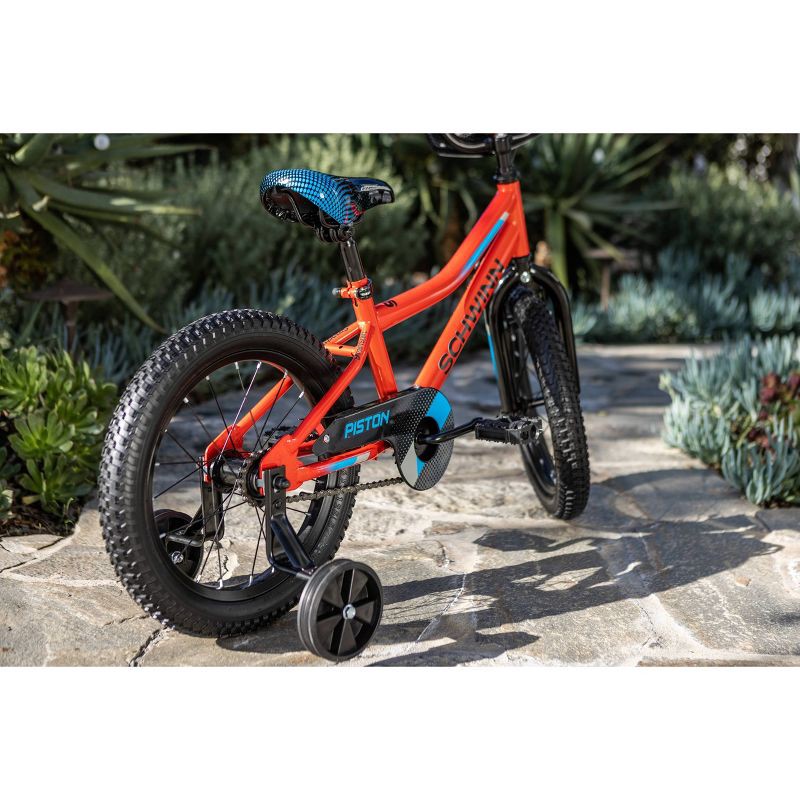 slide 9 of 16, Schwinn Piston 16" Kids' Bike - Black/Blue/Red, 1 ct