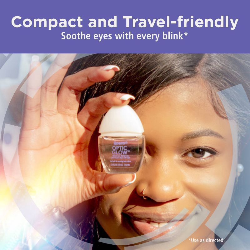 slide 7 of 9, Rohto Optic Glow Redness Reliever, Whitening, Lubricant Eye Drops - 0.4 fl oz, 0.4 fl oz