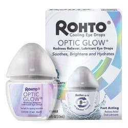 Rohto Optic Glow Redness Reliever, Whitening, Lubricant Eye Drops - 0.4 fl oz
