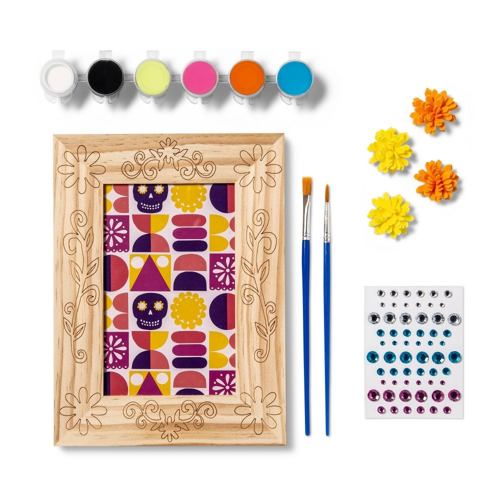 slide 2 of 4, Paint Your Own Day of the Dead Picture Frame Kit - Mondo Llama, 1 ct