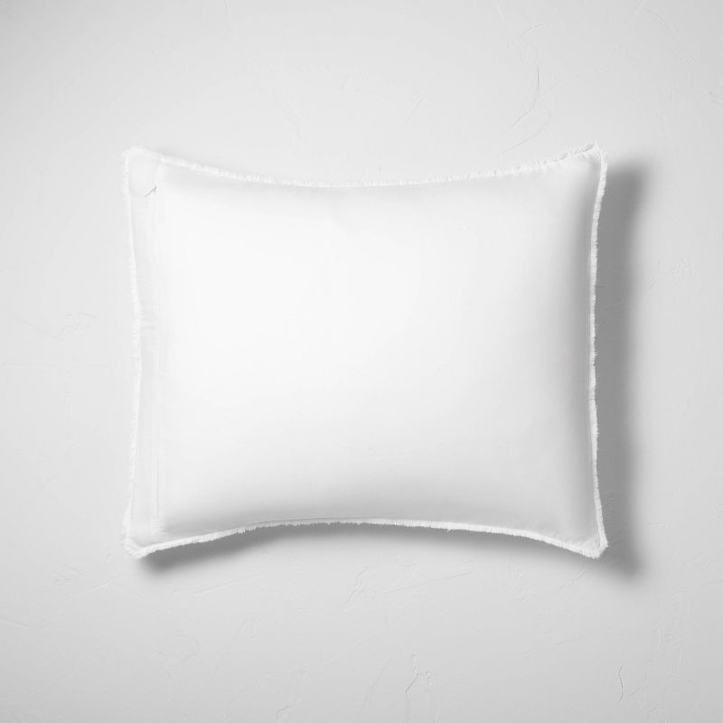 slide 7 of 8, King Textured Chambray Cotton Comforter & Sham Set White - Casaluna™: OEKO-TEX Certified, 250 Thread Count, 1 ct