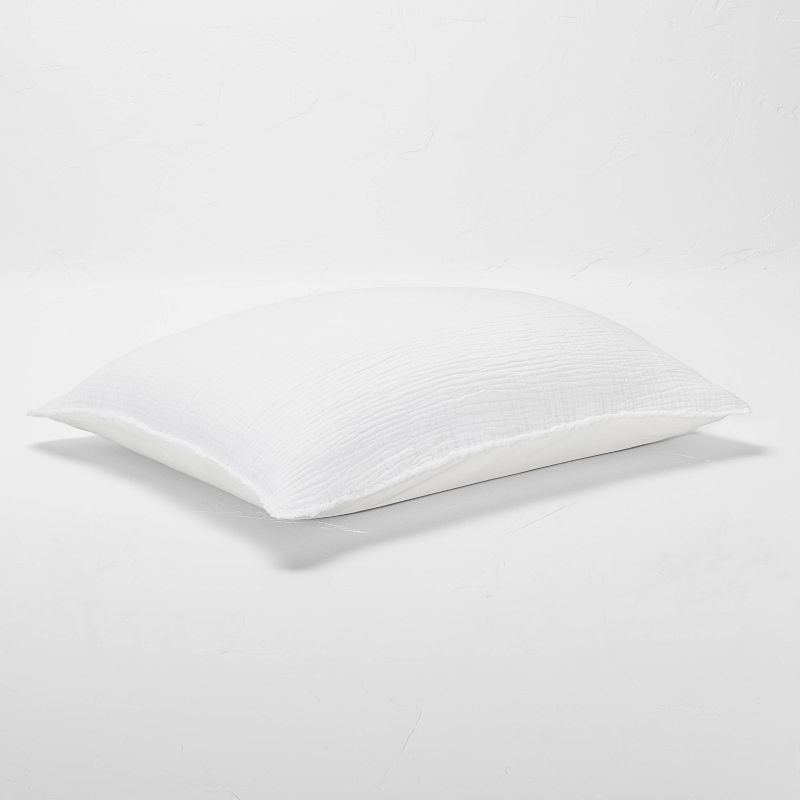 slide 8 of 8, King Textured Chambray Cotton Comforter & Sham Set White - Casaluna™: OEKO-TEX Certified, 250 Thread Count, 1 ct