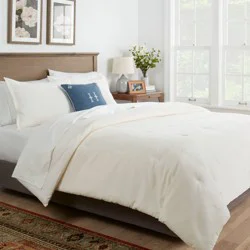 King Velvet Comforter and Sham Set Cream - Threshold™: OEKO-TEX Certified, Machine Washable, Year-Round Comfort