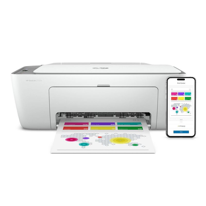 slide 9 of 10, HP Inc. HP DeskJet 2755e Wireless All-In-One Color Printer, Scanner, Copier with Instant Ink and HP+ (26K67), 1 ct