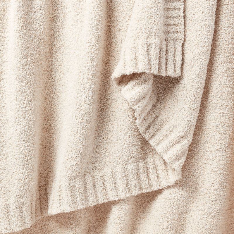 slide 4 of 5, Cozy Knit Throw Blanket Neutral - Threshold™: Sensory Friendly, Midweight, Woven Polyester & Nylon, 50x60", 1 ct